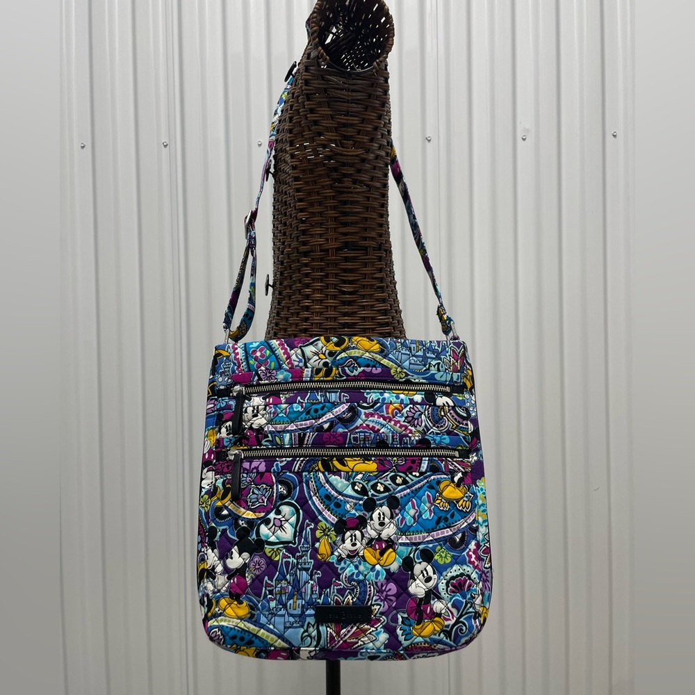 EUC Vera Bradley Triple Zip Hipster DISNEY PARKS Mickey's Paisley Celebration - Picture 11 of 16